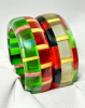 SZ19 Shultz red & green Prystal bangle
